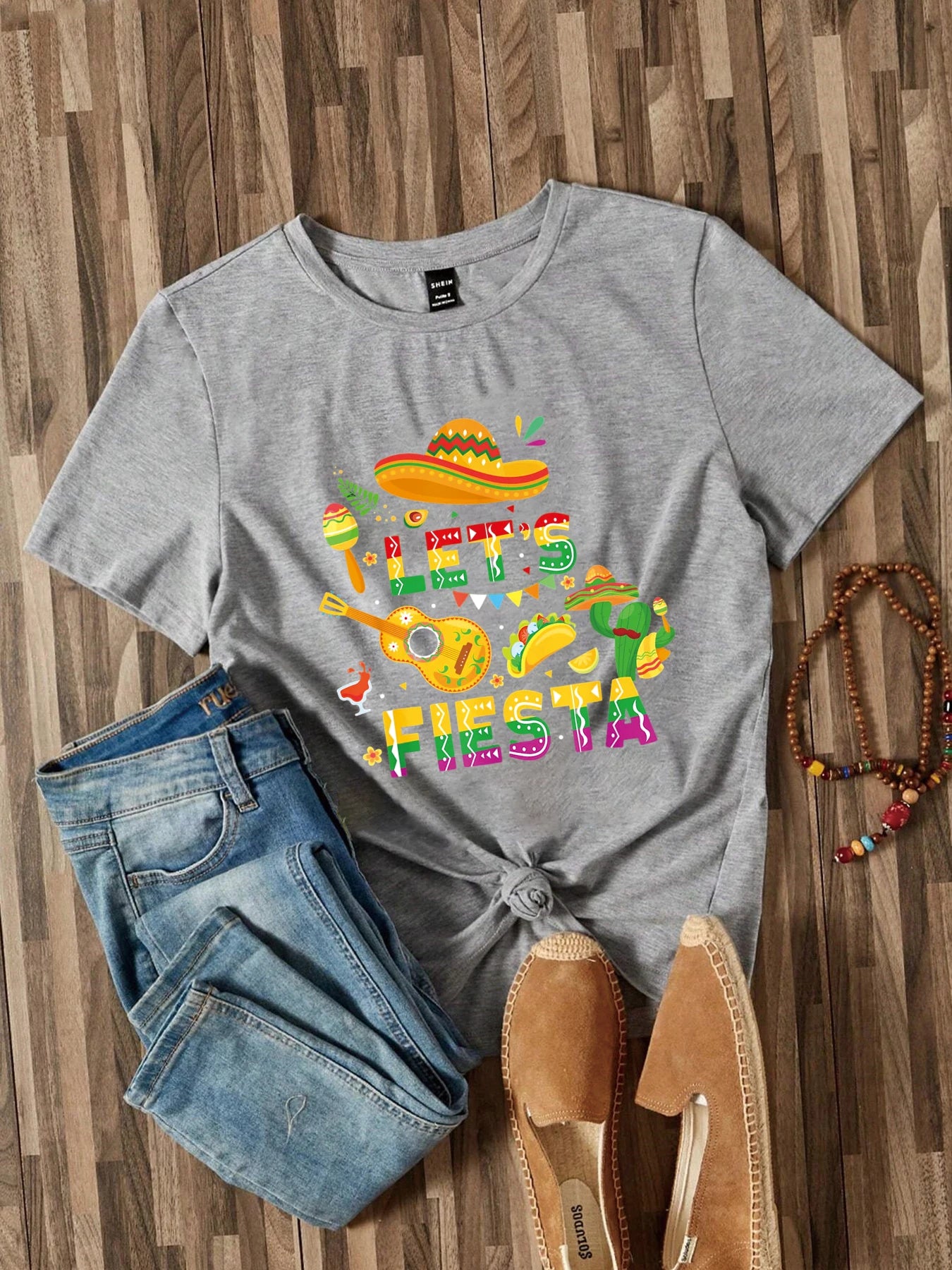 Cinco De Mayo Mexican Guitar Print Women T Shirt Summer Fashion Short Sleeved T-shirt Tee Tops Printed O-neck Casual T-shirt