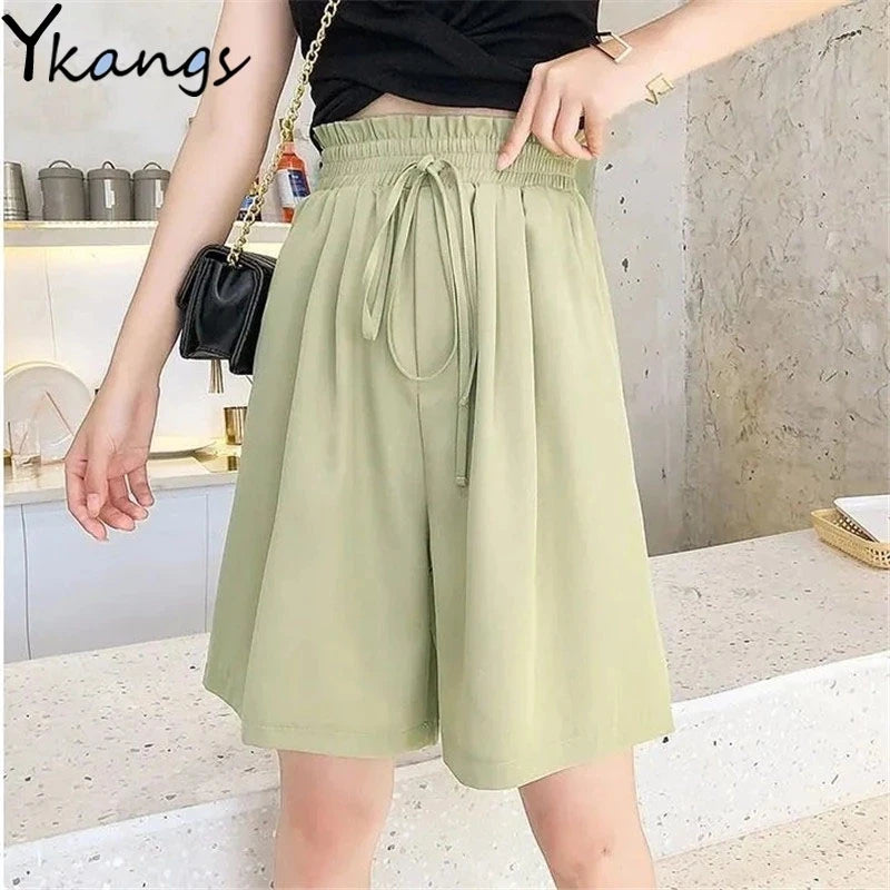 Oversized Shorts Women Gaussian Blur Scares Kittens Print Short Y2k Street Couple Five-point Elastic High Waist Basketball Short