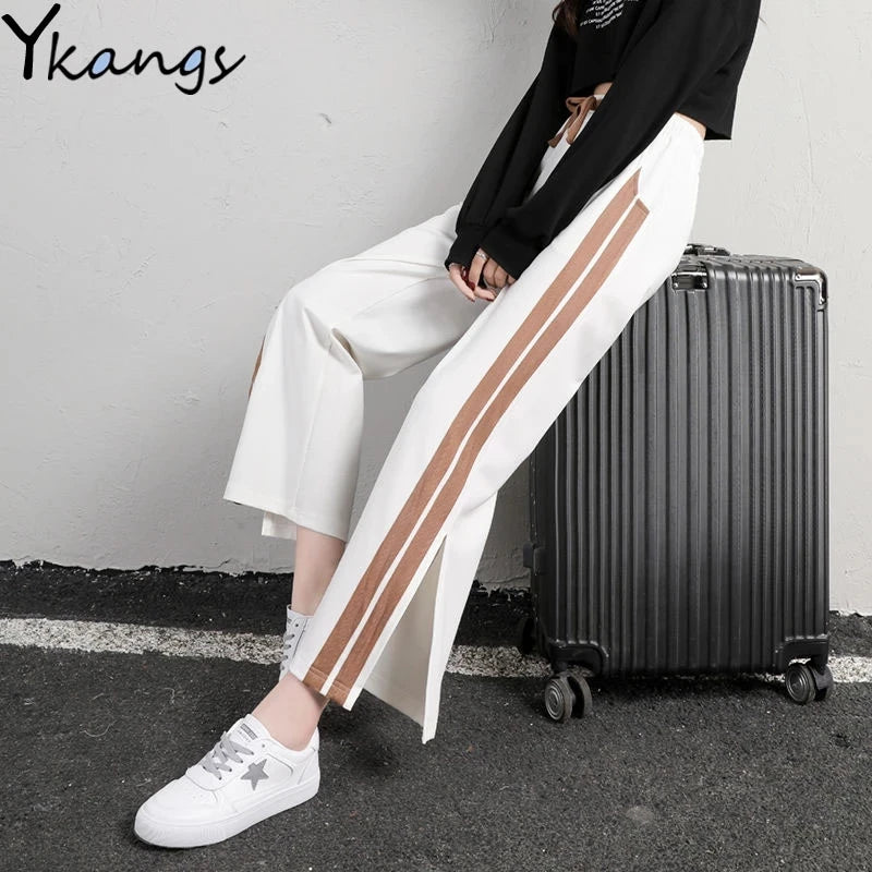 Oversized Shorts Women Gaussian Blur Scares Kittens Print Short Y2k Street Couple Five-point Elastic High Waist Basketball Short