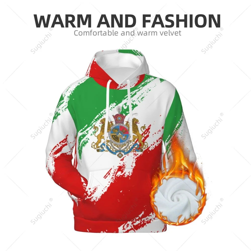 Unisex Emblem Of Iran Lion And Sun Flag Of Iran Hoodie 3D Men Women Harajuku Sweatshirt Pullover Hoodies Polyester Casual