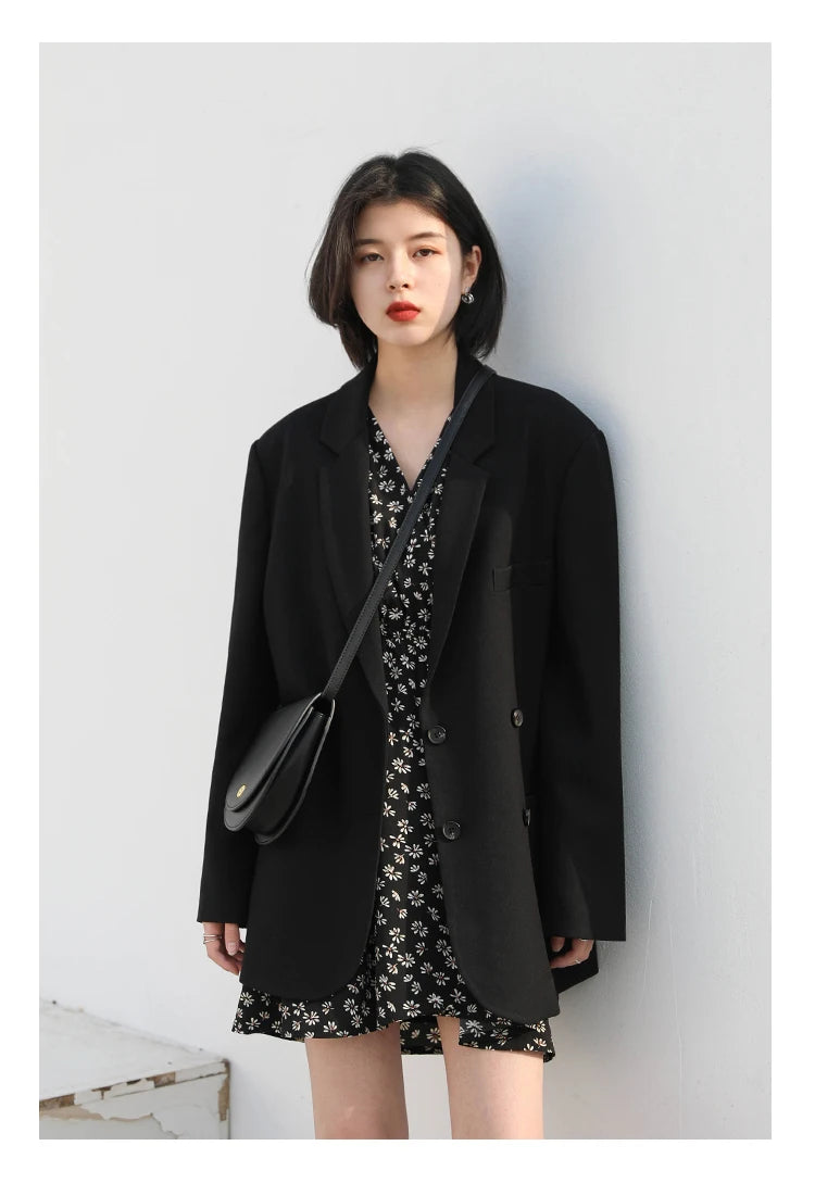 CHIC VEN Women's Blazer Korean Casual Solid Long Sleeve Coats All-match Office Lady Elegant Fashion Clothing Spring Autumn 2026