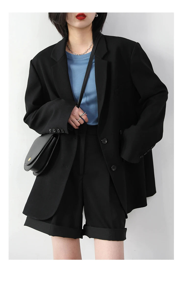CHIC VEN Women's Blazer Korean Casual Solid Long Sleeve Coats All-match Office Lady Elegant Fashion Clothing Spring Autumn 2026