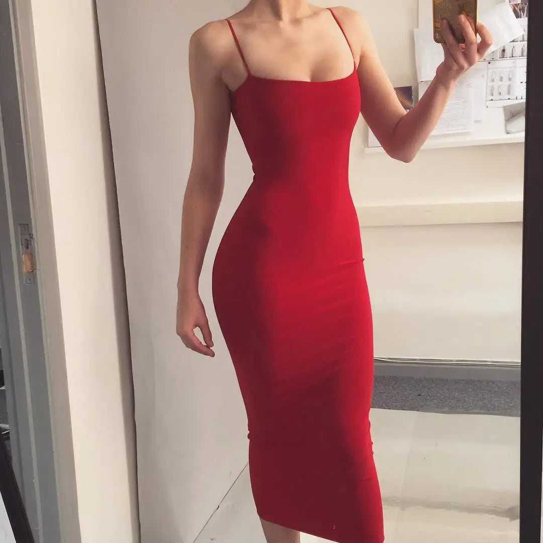JZ461 Summer Women's Dress Long Sling Dresses Club Sexy Suspender Dress