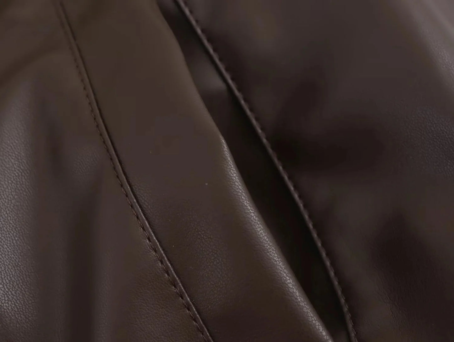 KONDALA 2026 Spring Summer Brown Business Casual Faux Leather Women Jackets Chic Valentine‘s Day Spliced Zipper Ladies Jackets