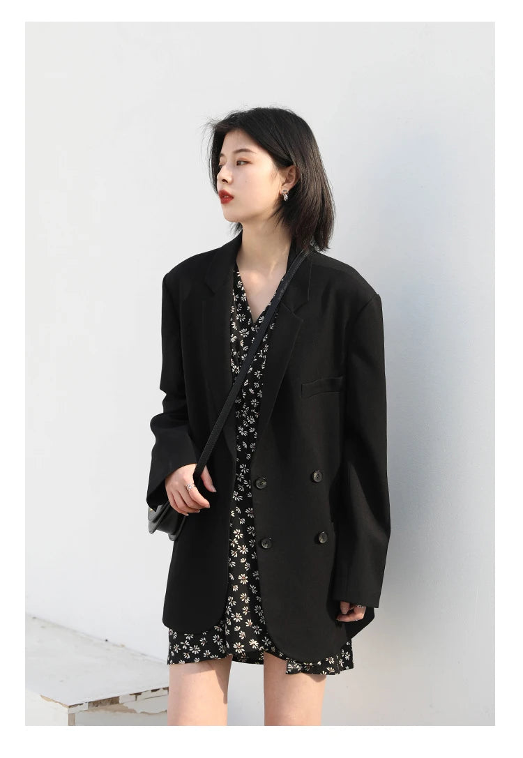 CHIC VEN Women's Blazer Korean Casual Solid Long Sleeve Coats All-match Office Lady Elegant Fashion Clothing Spring Autumn 2026