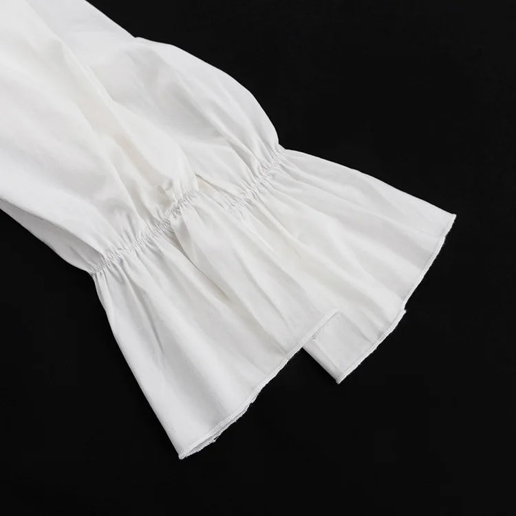 2025 Women Summer Loose Style Flare Sleeve White Dress Long Dress Sexy V-Neck Boho Dress Vestidos Clothes