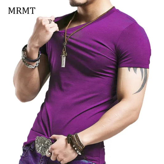 2026 Brand New Men T Shirt Tops V neck Short Sleeve Tees Men's Fashion Fitness Hot T-shirt For Male Man T-shirt Size 5XL