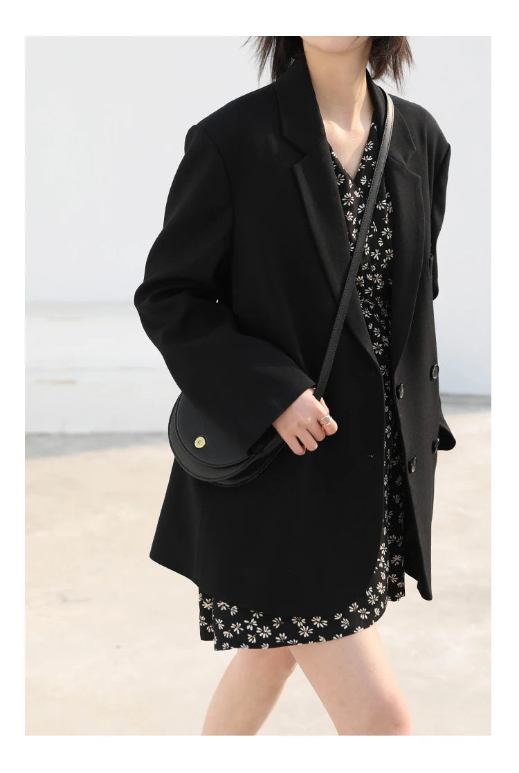 CHIC VEN Women's Blazer Korean Casual Solid Long Sleeve Coats All-match Office Lady Elegant Fashion Clothing Spring Autumn 2026