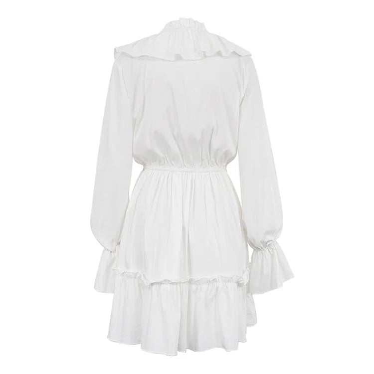 2025 Women Summer Loose Style Flare Sleeve White Dress Long Dress Sexy V-Neck Boho Dress Vestidos Clothes
