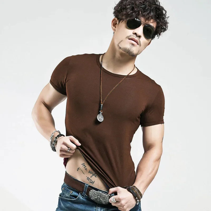 2026 Brand New Men T Shirt Tops V neck Short Sleeve Tees Men's Fashion Fitness Hot T-shirt For Male Man T-shirt Size 5XL