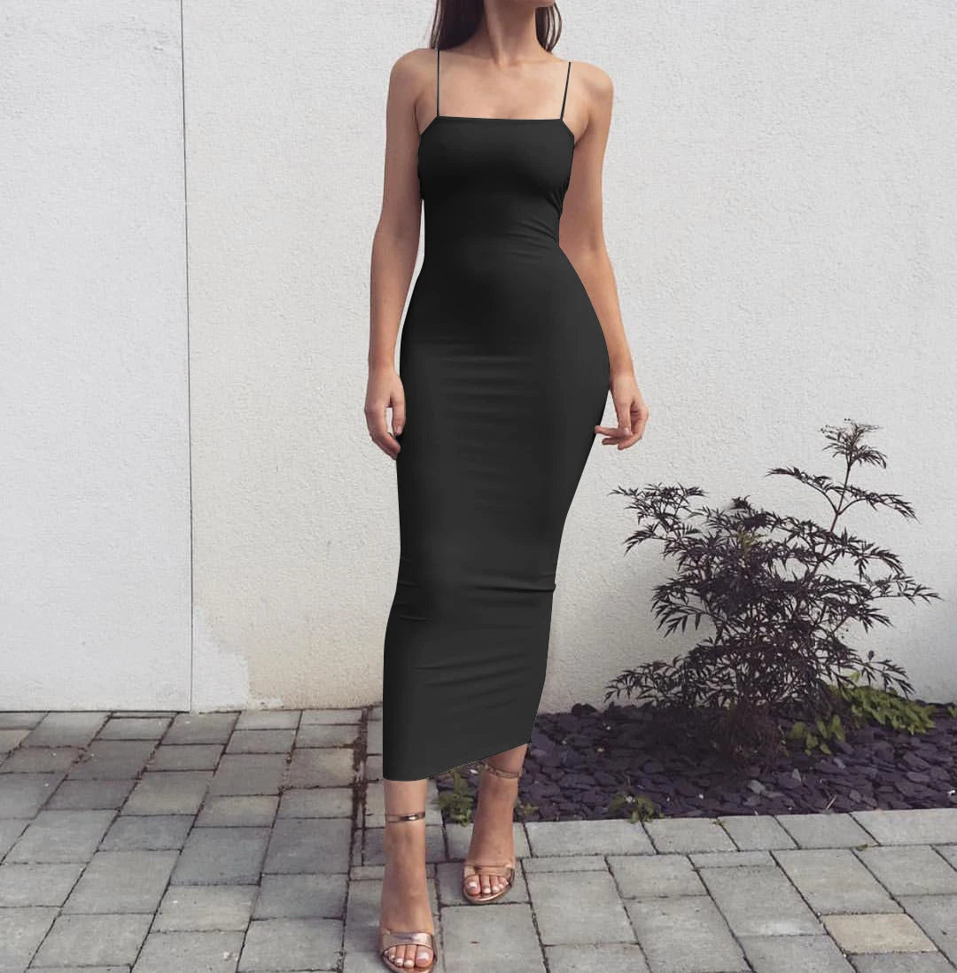 JZ461 Summer Women's Dress Long Sling Dresses Club Sexy Suspender Dress