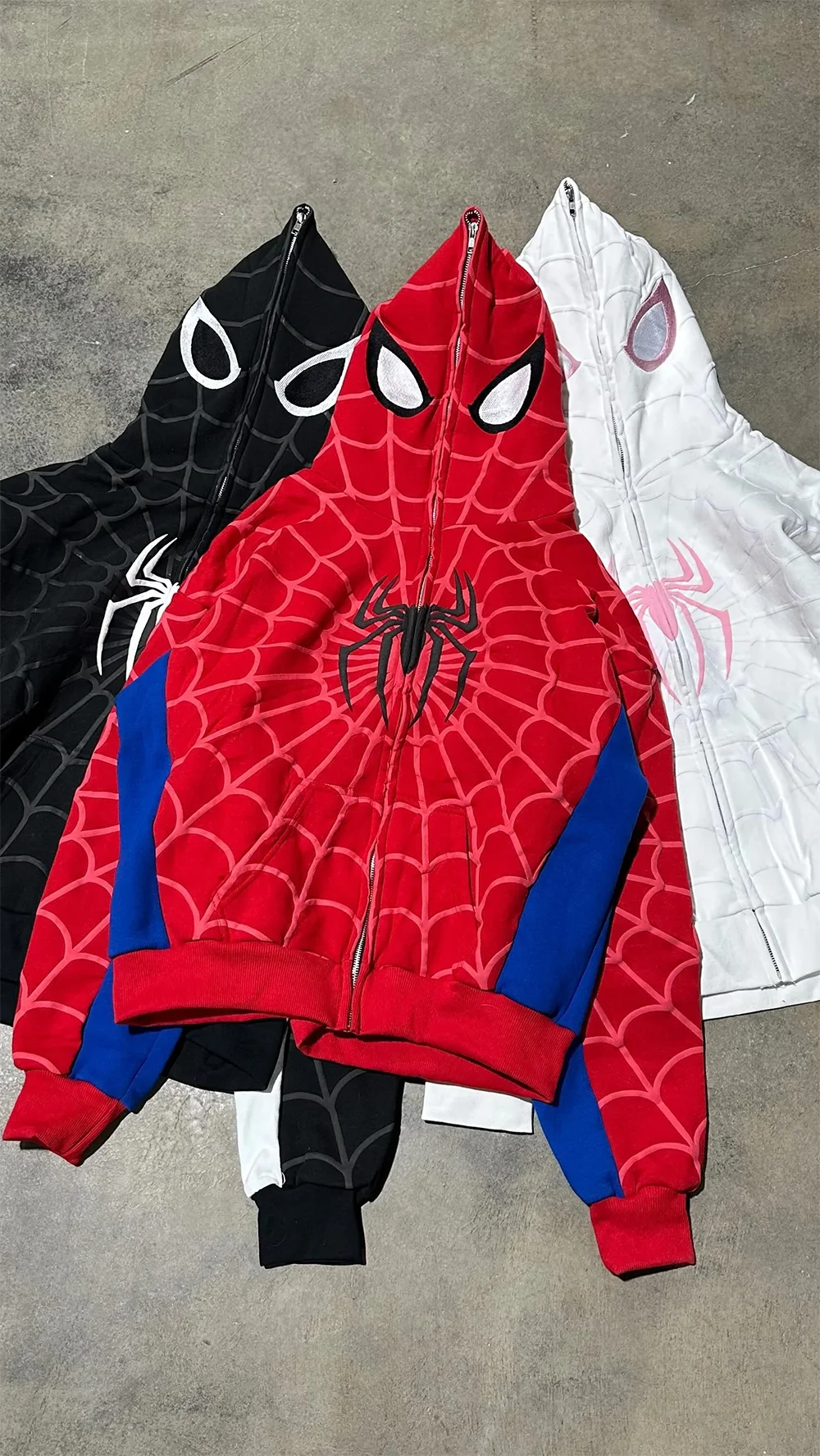 Y2k clothing Spider web Red hoodie sweatshirt zipper warm Harajuku punk grunge Women Hip hop sweatshirt Hoodie interesting 2023