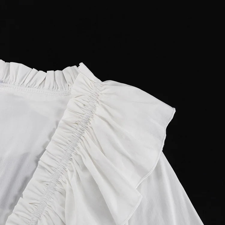 2025 Women Summer Loose Style Flare Sleeve White Dress Long Dress Sexy V-Neck Boho Dress Vestidos Clothes