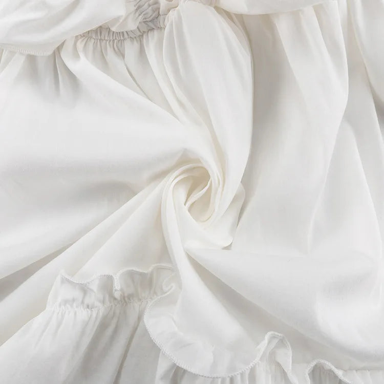 2025 Women Summer Loose Style Flare Sleeve White Dress Long Dress Sexy V-Neck Boho Dress Vestidos Clothes