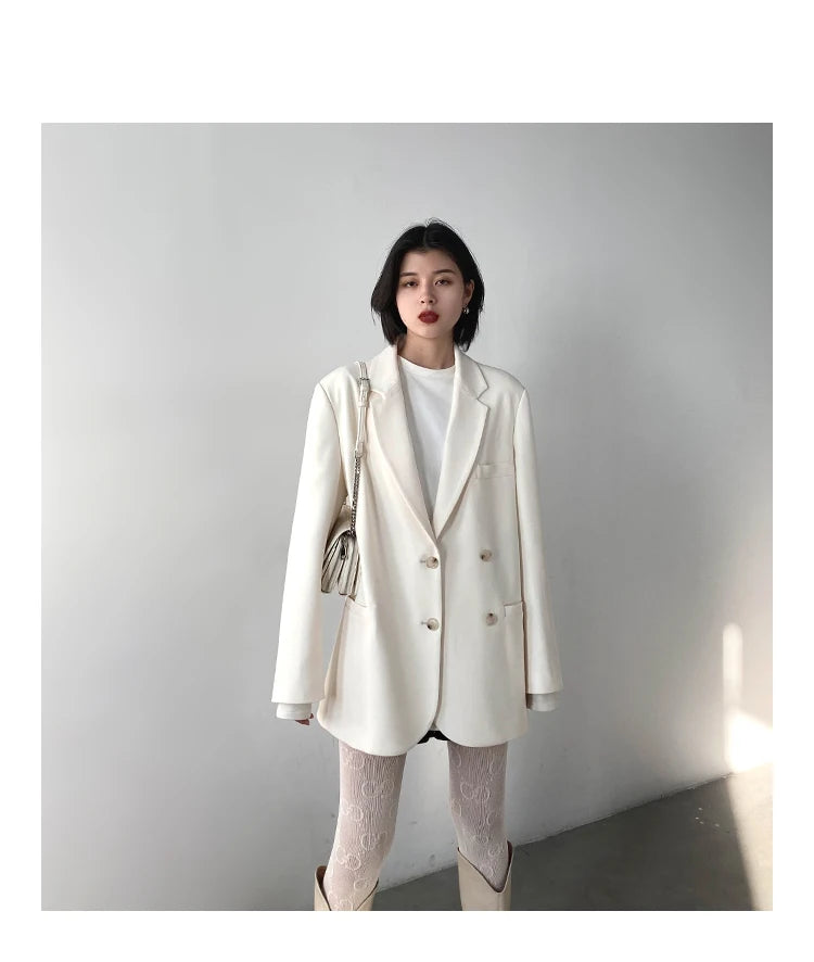 CHIC VEN Women's Blazer Korean Casual Solid Long Sleeve Coats All-match Office Lady Elegant Fashion Clothing Spring Autumn 2026