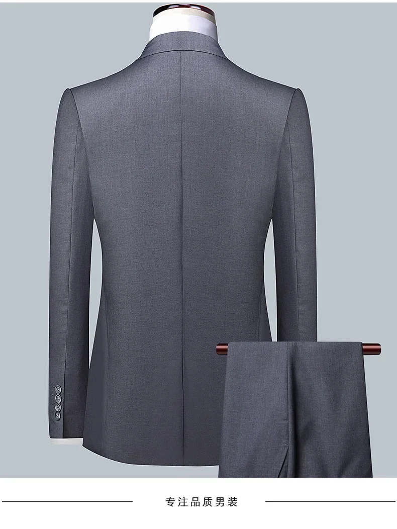 Suit Boutique Men's Fashion Business (Blazer+ Vest + Trousers) Gentleman's Wedding Casual Professional Formal Suit 3 Piece M-6XL